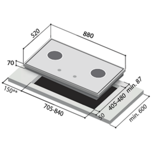 RB-93TG CUT OUT SIZE
