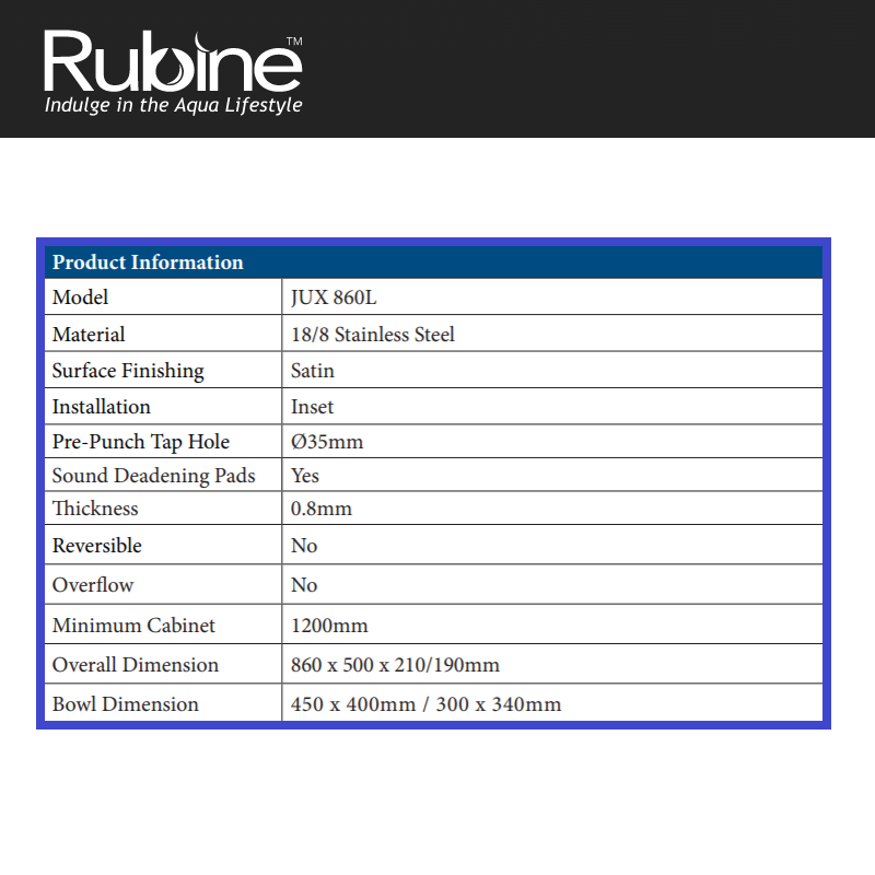 JUX 860L PRODUCT INFOR
