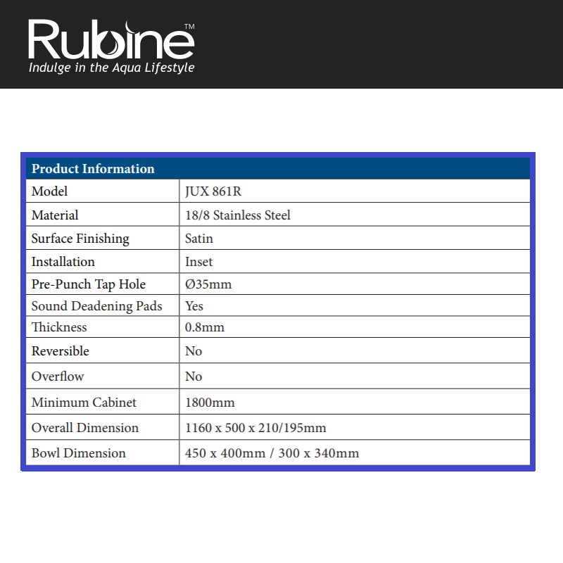 JUX 861R PRODUCT INFOR