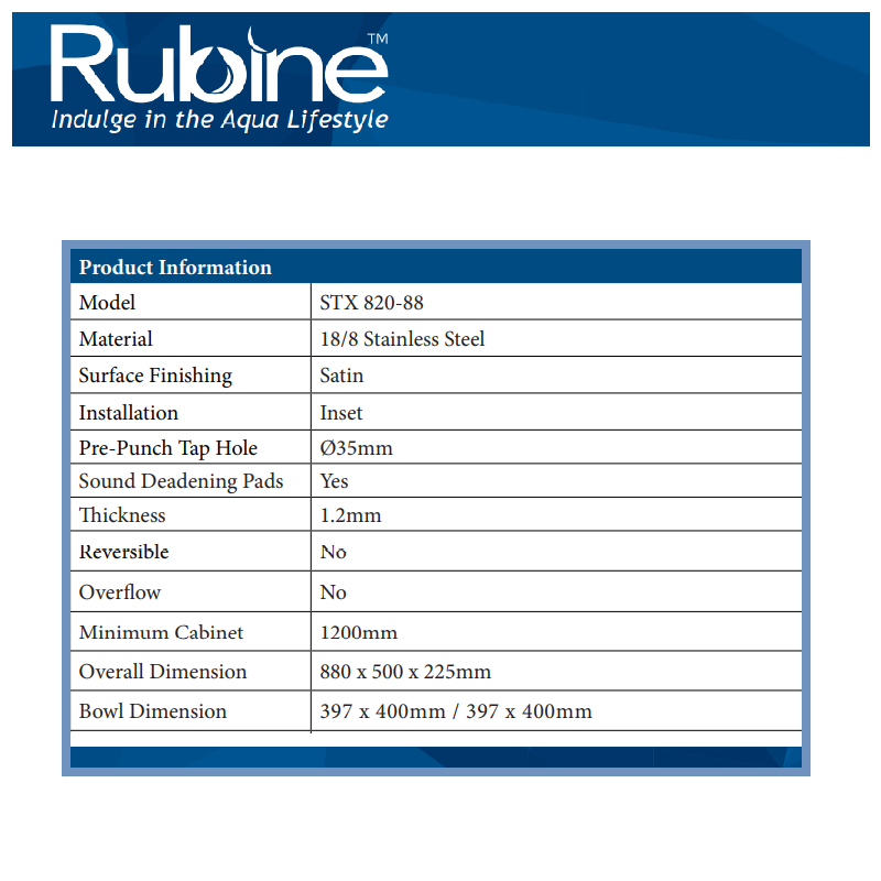 STX 820-88 PRODUCT INFOR