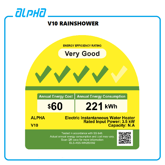 ALPHA V10 RAINSHOWER LABEL