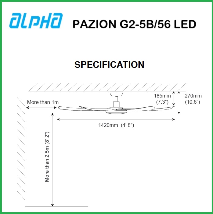 PAZION G2-5B 56 LED SPECIFICATION